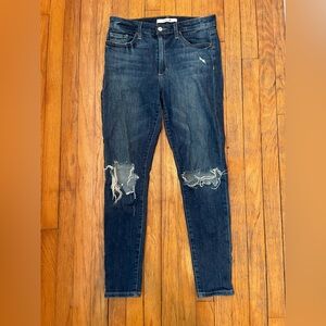 Joes high rise skinny ankle ripped jeans